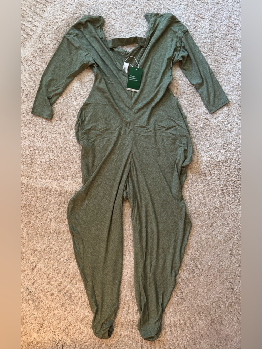 Halara Green Scoop Neck Casual Harem Jumpsuit. Size XS. NWT.